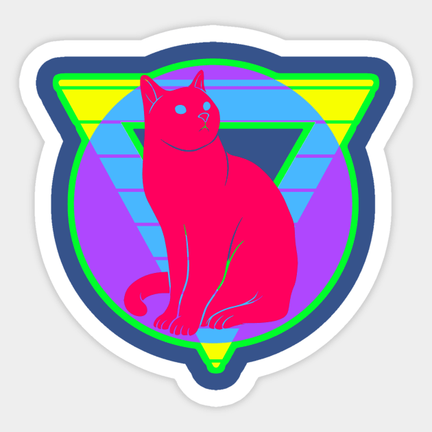 Retro style design with Cat Sticker by AlondraHanley